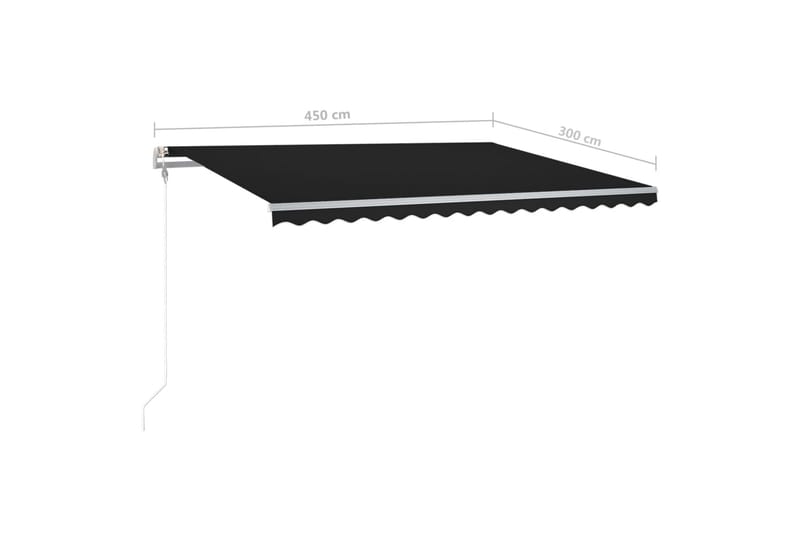 Manuell uttrekkbar markise med LED 4,5x3 m antrasitt - Markiser - Terrassemarkise