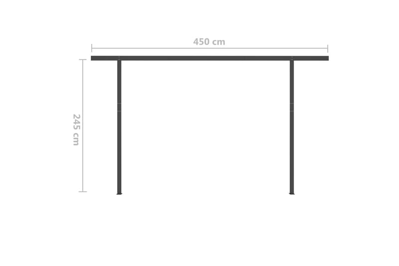 Manuell uttrekkbar markise med LED 4,5x3 m kremhvit - Markiser - Terrassemarkise