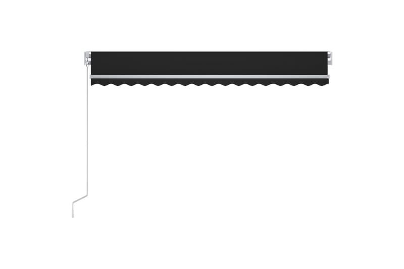 Manuell uttrekkbar markise med LED 400x350 cm antrasitt - Antrasittgrå - Markiser - Terrassemarkise