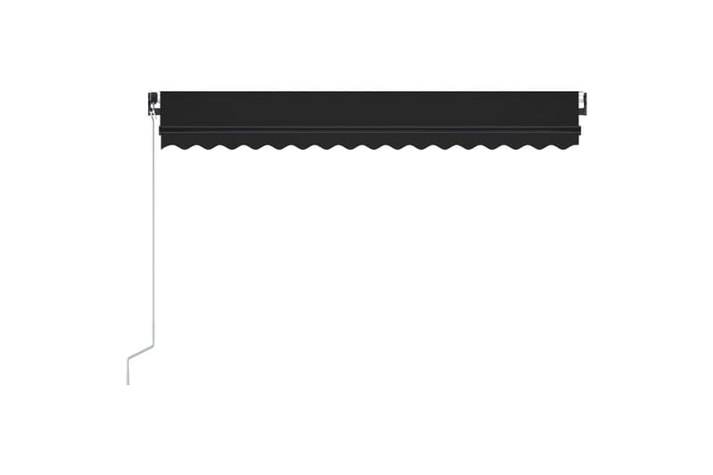 Manuell uttrekkbar markise med LED 400x350 cm antrasitt - Antrasittgrå - Markiser - Terrassemarkise
