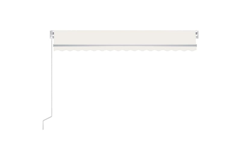 Manuell uttrekkbar markise med LED 400x350 cm kremhvit - Krem - Markiser - Terrassemarkise