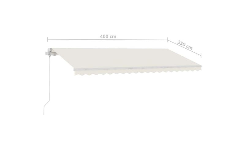 Manuell uttrekkbar markise med LED 400x350 cm kremhvit - Krem - Markiser - Terrassemarkise