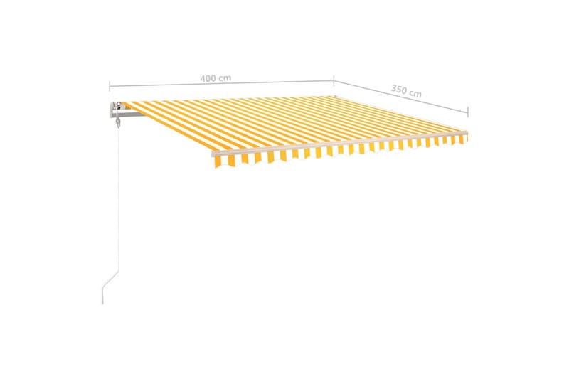 Manuell uttrekkbar markise med LED 4x3,5 m gul og hvit - Markiser - Terrassemarkise