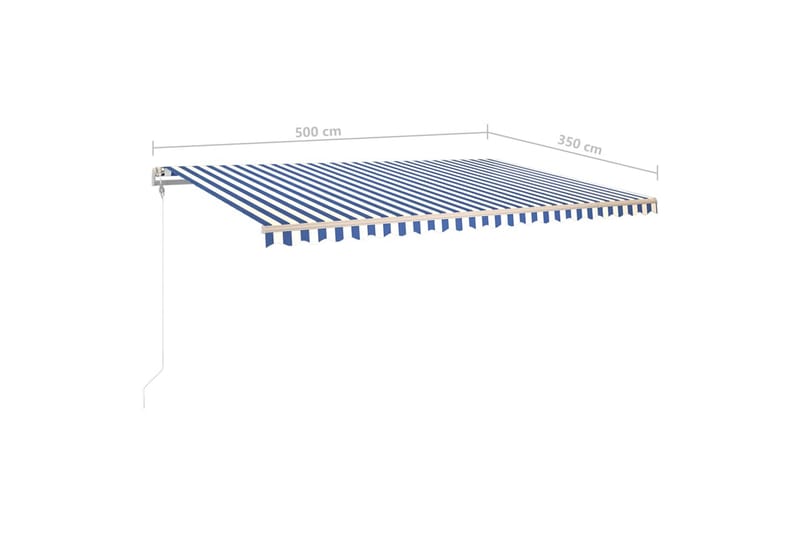 Manuell uttrekkbar markise med LED 5x3,5 m blå og hvit - Markiser - Terrassemarkise