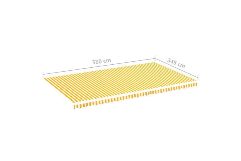 Erstatningsduk for markise gul og hvit 6x3,5 m - Markisevev & markisestoff