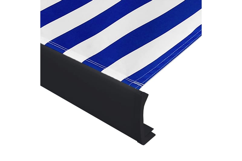 Motorisert kassettmarkise 500x300 cm blå og hvit - Blå - Markiser - Terrassemarkise