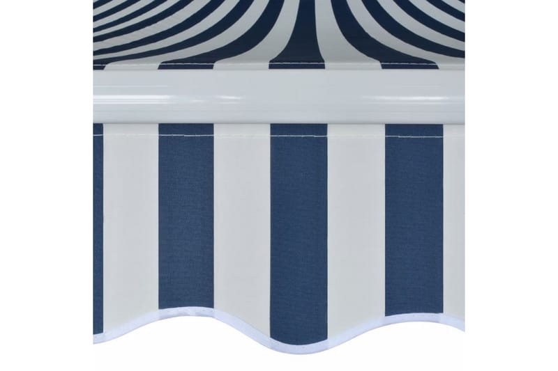 Sammenleggbar markise manuell 500 cm blå og hvit - Markiser - Terrassemarkise