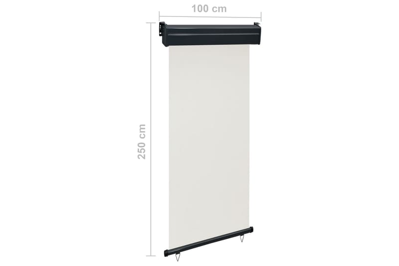 Sidemarkise for balkong 100x250 cm kremhvit - Krem - Sidemarkise - Markiser