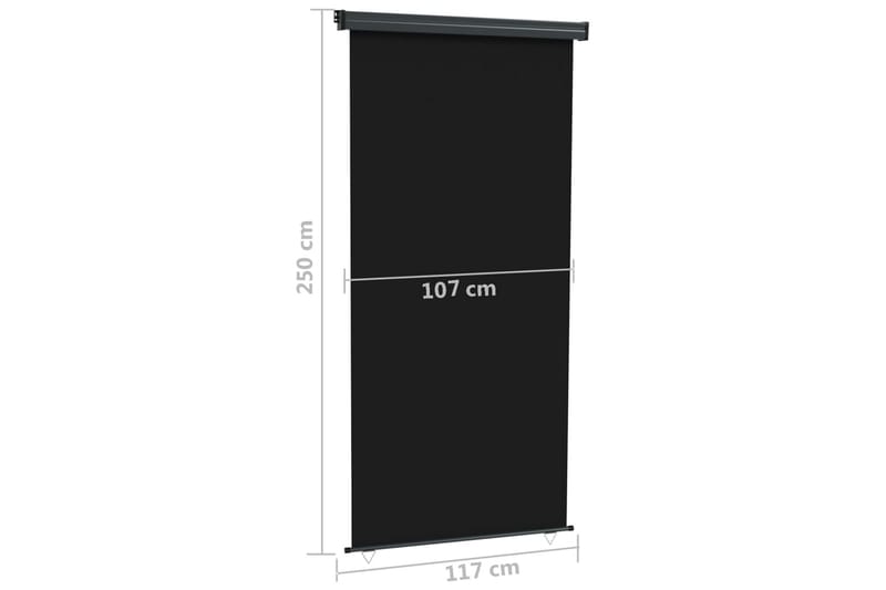 Sidemarkise for balkong 117x250 cm svart - Svart - Markiser - Vindusmarkise