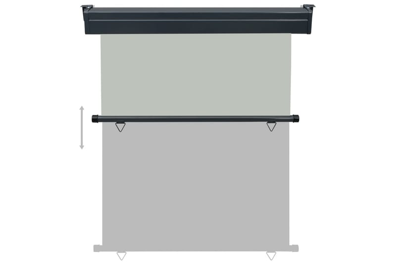Sidemarkise for balkong 140x250 cm grå - Grå - Sidemarkise - Markiser