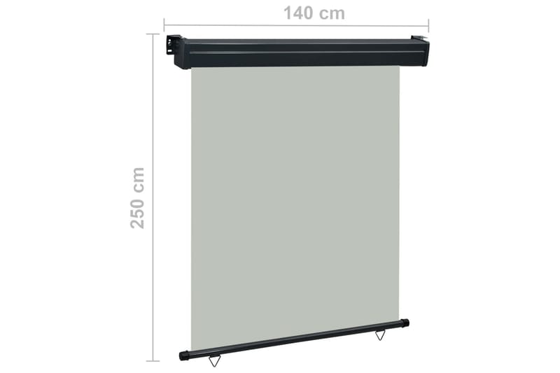 Sidemarkise for balkong 140x250 cm grå - Grå - Sidemarkise - Markiser