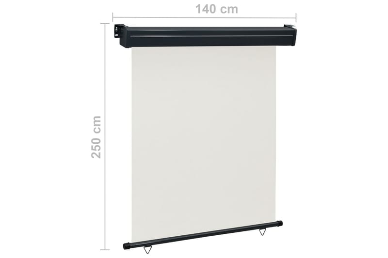 Sidemarkise for balkong 140x250 cm kremhvit - Krem - Sidemarkise - Markiser