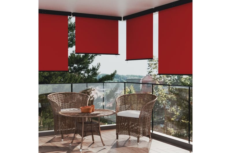 Sidemarkise for balkong 140x250 cm rød - Rød - Markiser - Sidemarkise
