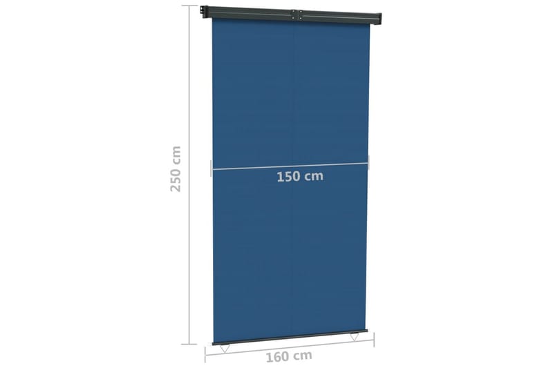 Sidemarkise for balkong 160x250 cm blå - Blå - Markiser - Vindusmarkise