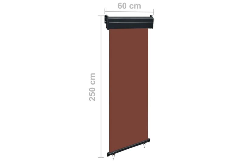 Sidemarkise for balkong 60x250 cm brun - Brun - Sidemarkise - Markiser