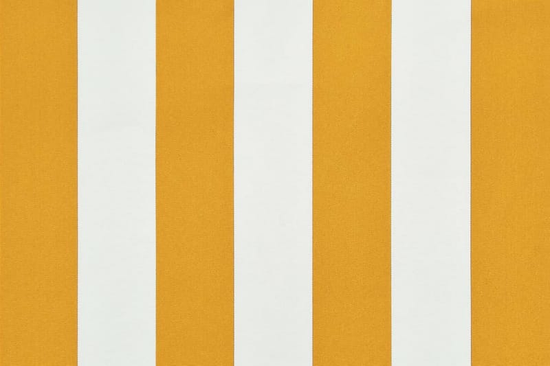 Uttrekkbar markise 150x150 cm gul og hvit - Hvit|Gul - Markiser - Vindusmarkise