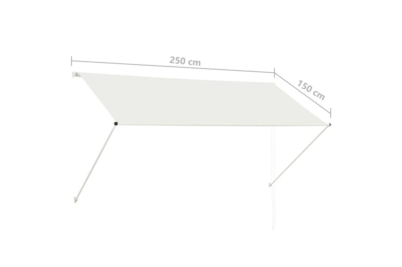 Uttrekkbar markise 250x150 cm kremhvit - Markiser - Vindusmarkise