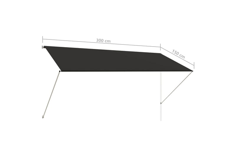 Uttrekkbar markise 300x150 cm antrasitt - Markiser - Terrassemarkise