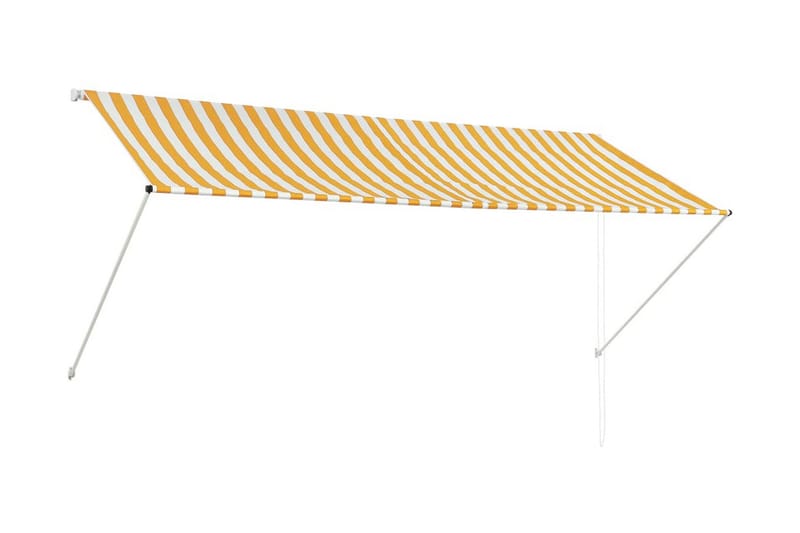 Uttrekkbar markise 300x150 cm gul og hvit - Markiser - Terrassemarkise