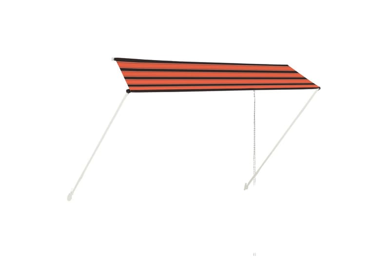 Uttrekkbar markise 350x150 cm oransje og brun - Flerfarget - Markiser - Terrassemarkise