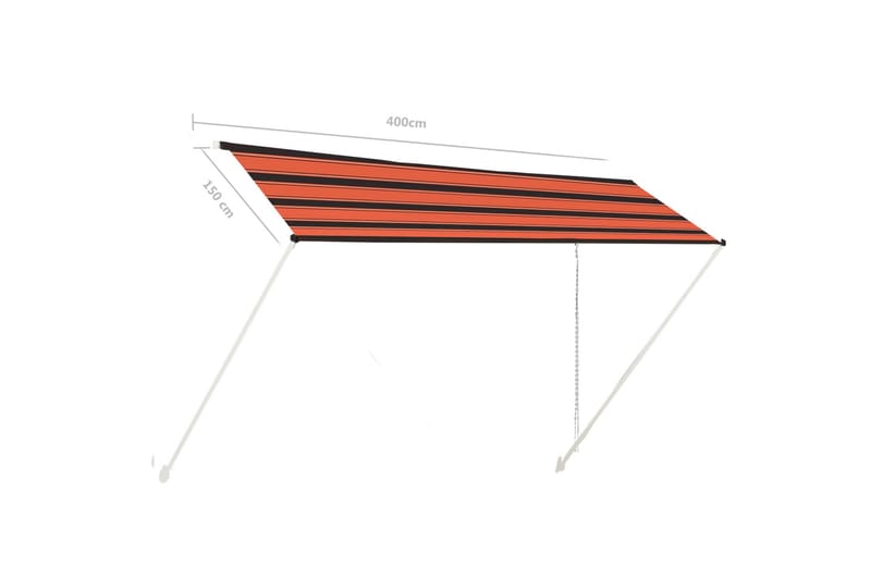 Uttrekkbar markise 400x150 cm oransje og brun - Flerfarget - Markiser - Terrassemarkise