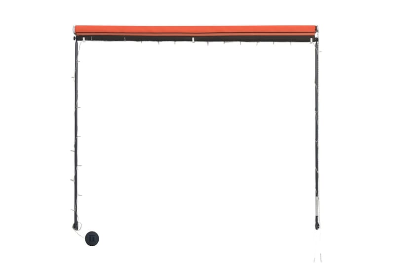 Uttrekkbar markise med LED 250x150 cm oransje og brun - Flerfarget - Markiser - Vindusmarkise