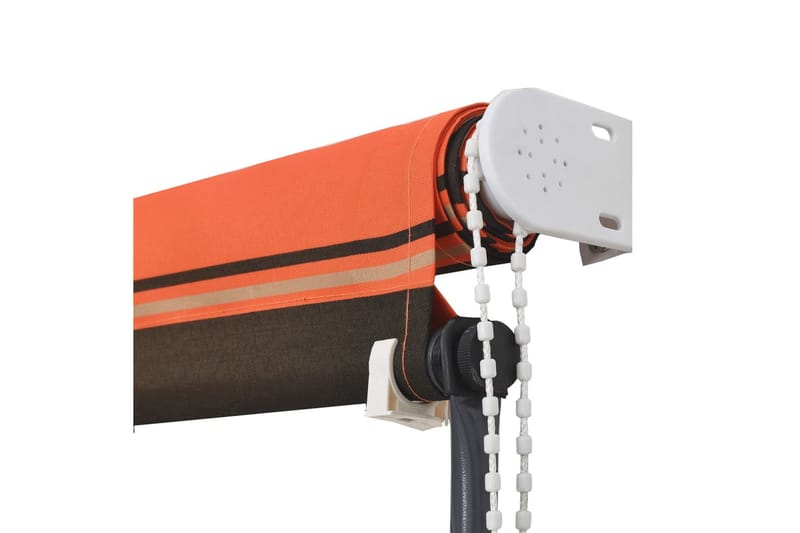 Uttrekkbar markise med LED 300x150 cm oransje og brun - Flerfarget - Markiser - Terrassemarkise