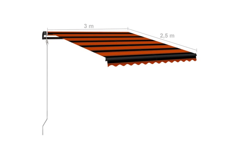 Uttrekkbar markise med vindsensor & LED 300x250cm - Markiser - Vindusmarkise