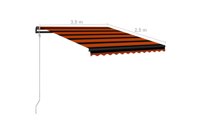Uttrekkbar markise med vindsensor & LED 350x250cm - Markiser - Vindusmarkise