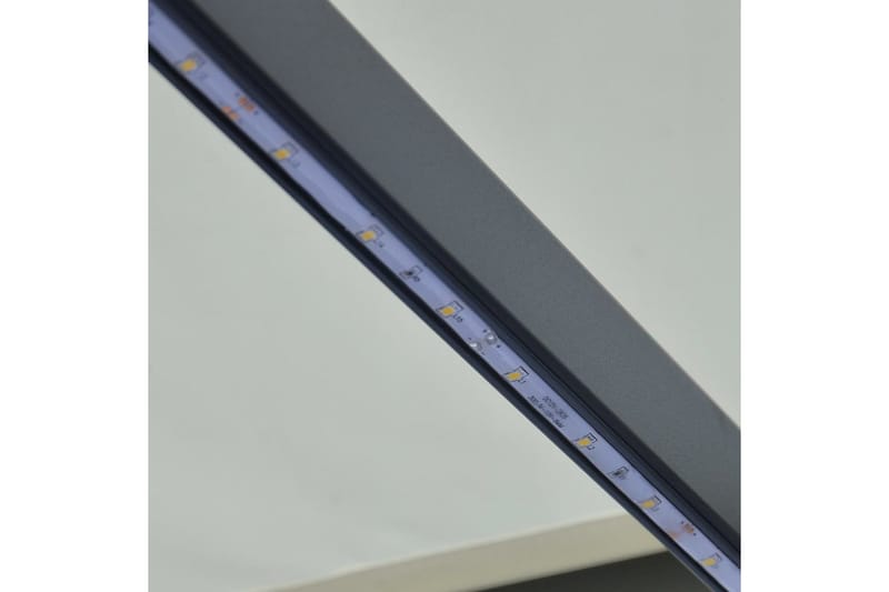 Uttrekkbar markise med vindsensor & LED 600x300 cm kremhvit - Markiser - Vindusmarkise