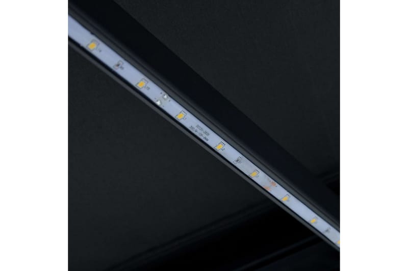 Uttrekkbar markise med vindsensor og LED 450x300cm antrasitt - Markiser - Terrassemarkise