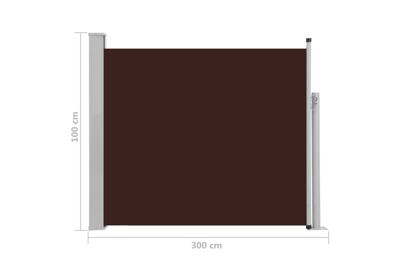Uttrekkbar sidemarkise 100x300 cm brun - Sidemarkise - Markiser