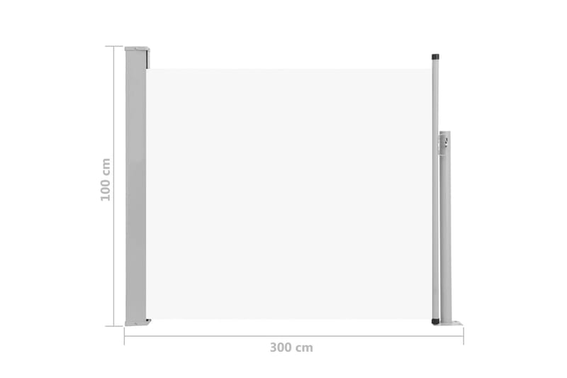 Uttrekkbar sidemarkise 100x300 cm kremhvit - Sidemarkise - Markiser