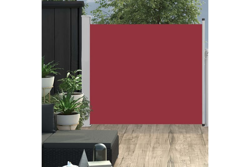 Uttrekkbar sidemarkise 100x300 cm rød - Sidemarkise - Markiser