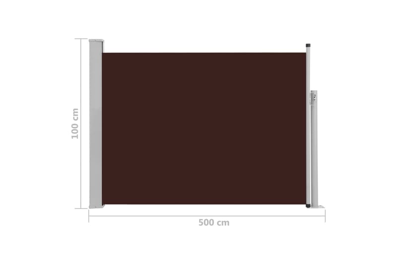 Uttrekkbar sidemarkise 100x500 cm brun - Sidemarkise - Markiser