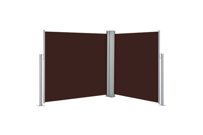 Uttrekkbar sidemarkise 100x600 cm brun - Sidemarkise - Markiser