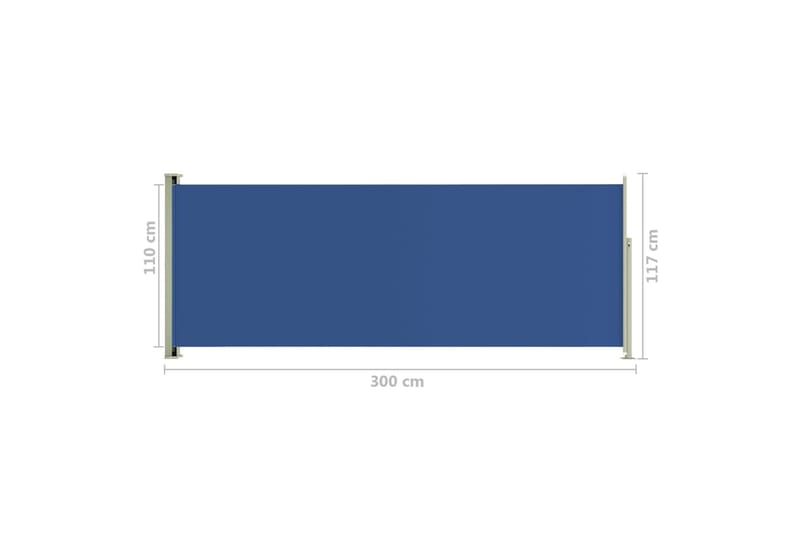 Uttrekkbar sidemarkise 117x300 cm blå - Blå - Sidemarkise - Markiser