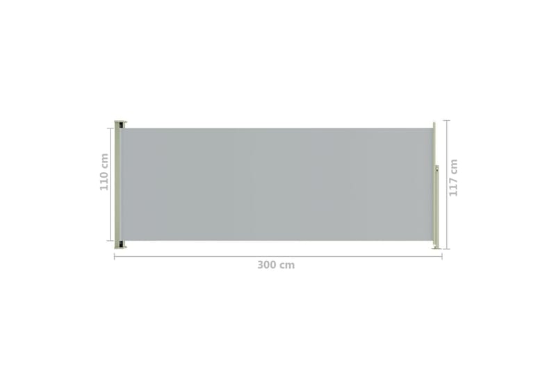 Uttrekkbar sidemarkise 117x300 cm grå - Grå - Sidemarkise - Markiser
