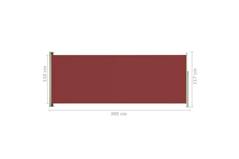Uttrekkbar sidemarkise 117x300 cm rød - Rød - Sidemarkise - Markiser