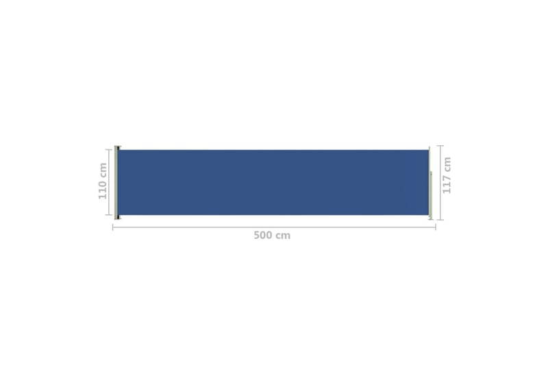 Uttrekkbar sidemarkise 117x500 cm blå - Blå - Sidemarkise - Markiser