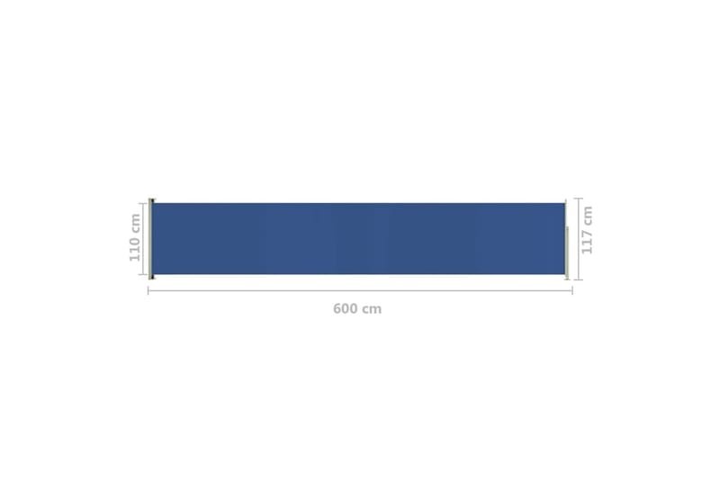 Uttrekkbar sidemarkise 117x600 cm blå - Blå - Sidemarkise - Markiser