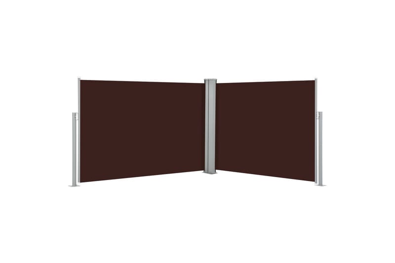 Uttrekkbar sidemarkise 120x1000 cm brun - Sidemarkise - Markiser