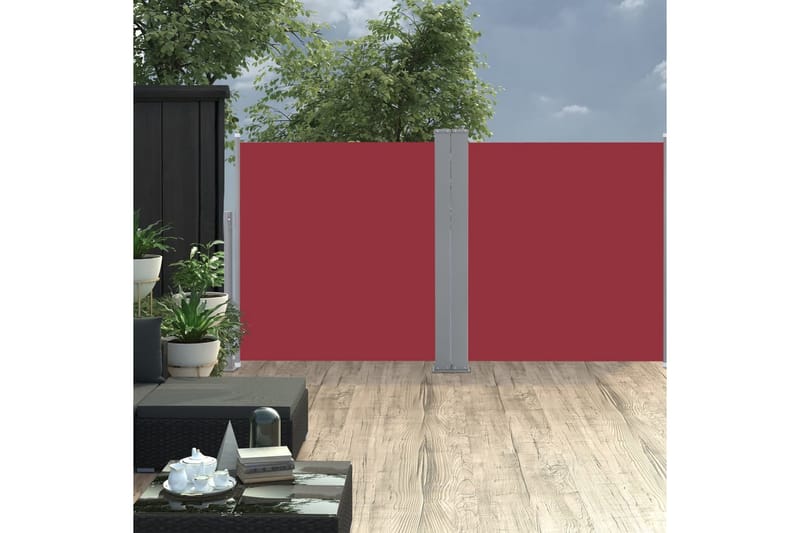 Uttrekkbar sidemarkise 120x600 cm rød - Sidemarkise - Markiser