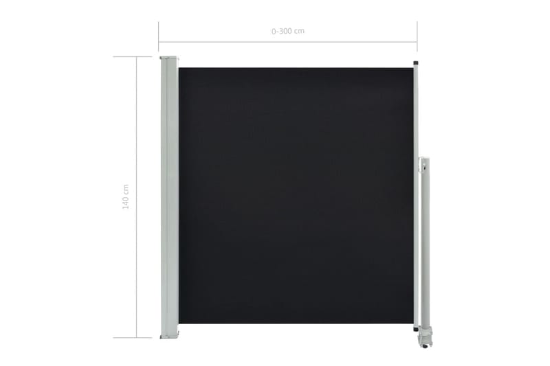 Uttrekkbar sidemarkise 140 x 300 cm svart - Sidemarkise - Markiser
