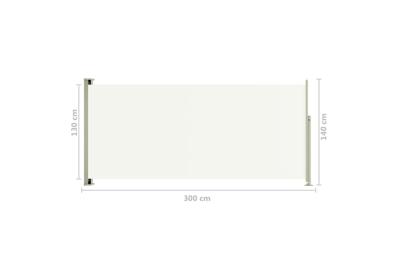Uttrekkbar sidemarkise 140x300 cm kremhvit - Krem - Sidemarkise - Markiser
