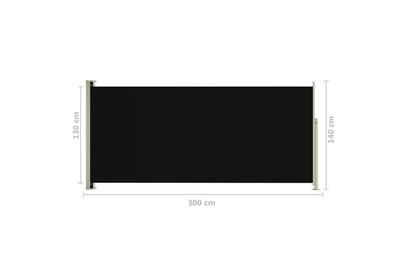 Uttrekkbar sidemarkise 140x300 cm svart - Svart - Sidemarkise - Markiser