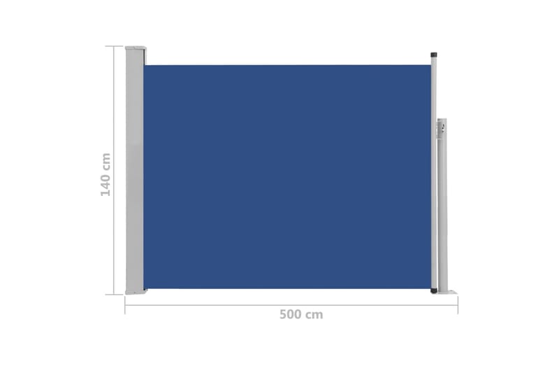 Uttrekkbar sidemarkise 140x500 cm blå - Sidemarkise - Markiser
