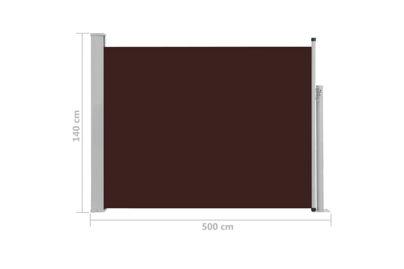 Uttrekkbar sidemarkise 140x500 cm brun - Sidemarkise - Markiser