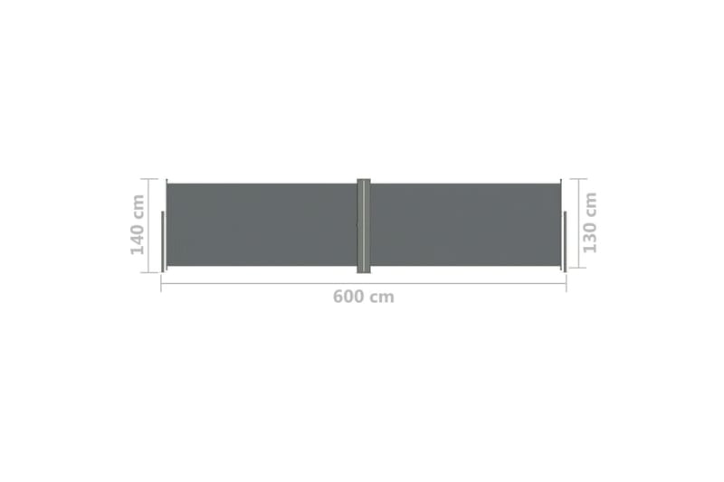 Uttrekkbar sidemarkise 140x600 cm antrasitt - Antrasittgrå - Sidemarkise - Markiser
