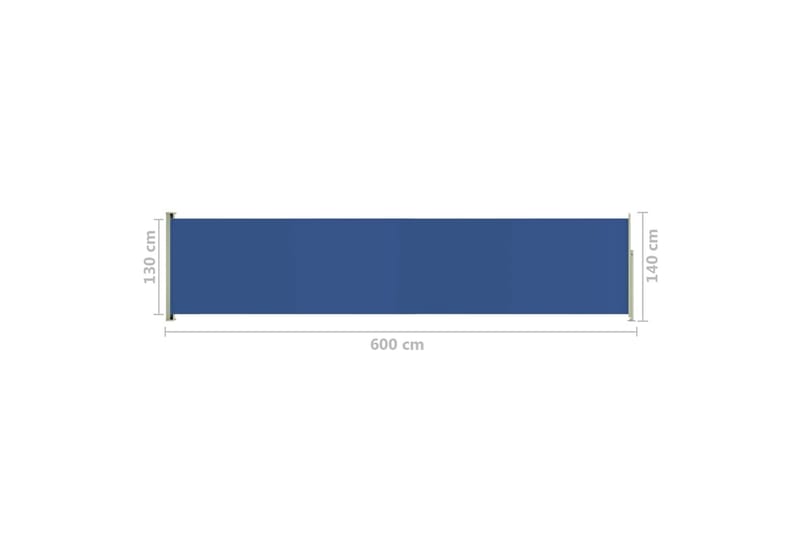 Uttrekkbar sidemarkise 140x600 cm blå - Blå - Sidemarkise - Markiser